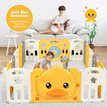 Foldable Baby Playpen Activity Centre with Toys & Safety Lock