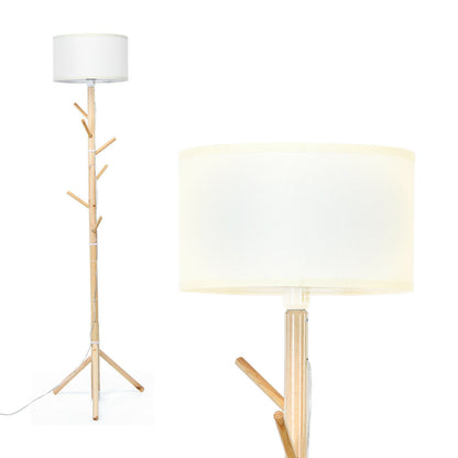 2 in 1 Wooden Floor Lamp (E27) / Coat Stand