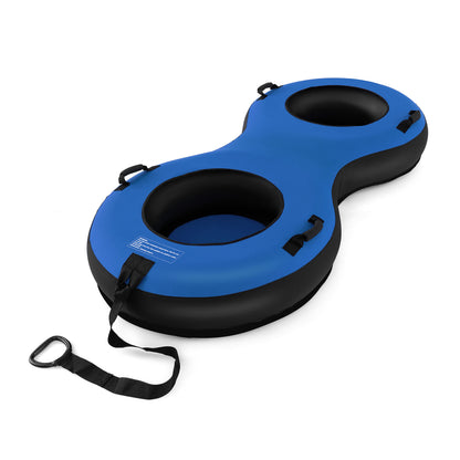 2-Person Inflatable Snow Tube for Adults Kids-Blue