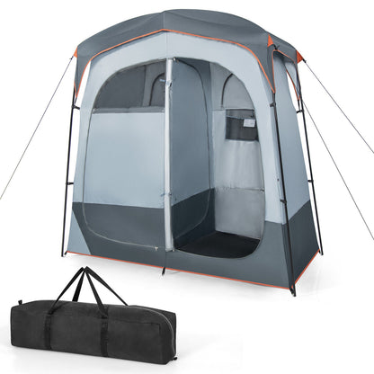 2 Rooms Privacy Shelter Tent with Removable Rain Fly-Grey