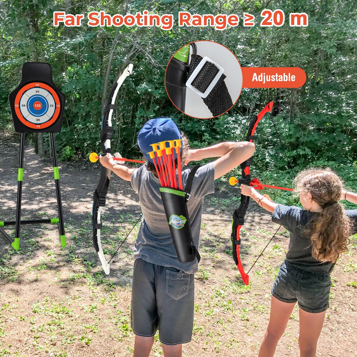 2 Pack Kids Bow and Arrow Set with 20 Suction Cup Arrows
