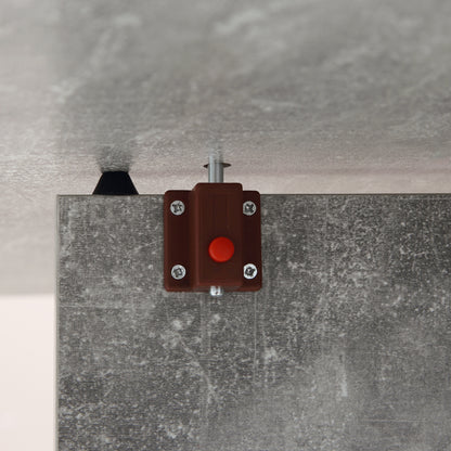 HOMCOM Folding Dining Table, Drop Leaf Table for Small Spaces with 2-tier Shelves, Small Kitchen Table with Rolling Casters, Cement Grey