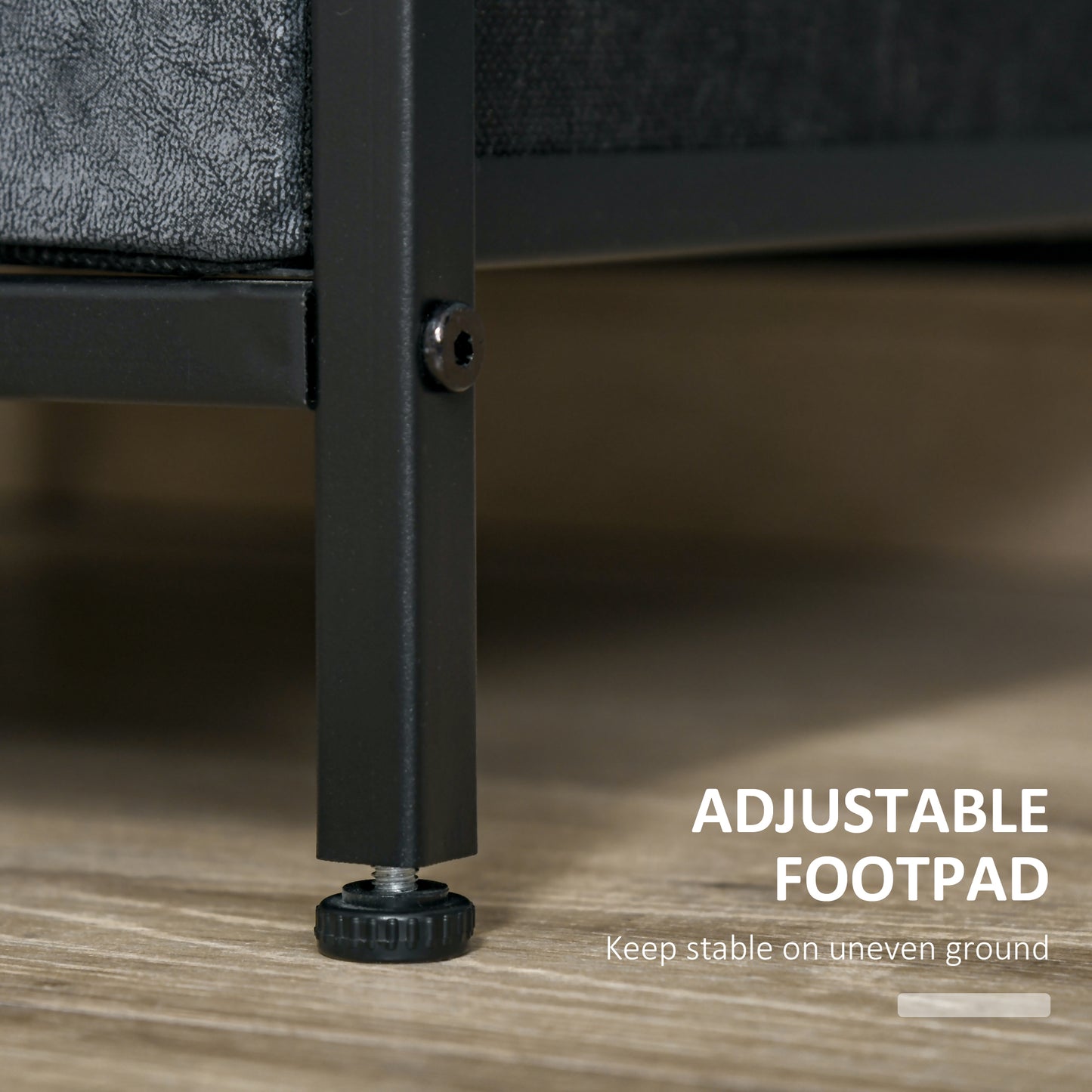 HOMCOM Side Table Industrial End Table Nightstand with Removable Drawer Steel Frame for Living Room Bedroom Entryway Rustic Brown