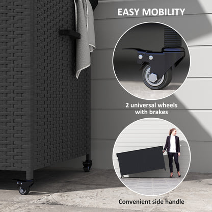 Outsunny 627 L Rattan Storage Box - Black