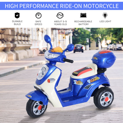 HOMCOM Electric Ride on Toy Tricycle Car-Blue