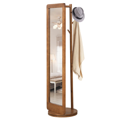 2-in-1 Rotating Coat Stand with Full Length Mirror