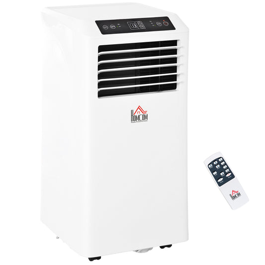 HOMCOM Mobile Air Conditioner with Remote Control, Timer, Cooling Dehumidifying Ventilating, LED Display White - 1080W