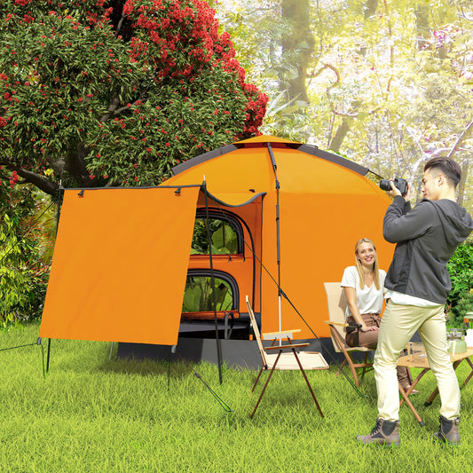 Outsunny Automatic Pop Up Camping Tent, Instant Setup 2-4 Man Tent with Mesh Windows, Waterproof & UV30+, Portable with Carry Bag for Fishing, Hiking, Backpacking, Orange