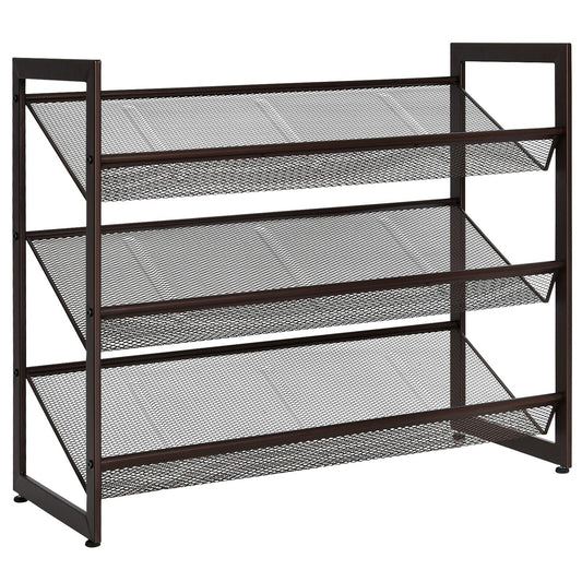 3-Tier Metal Mesh Freestanding Shoe Rack