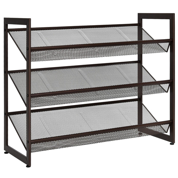 3-Tier Metal Mesh Freestanding Shoe Rack – GardenArch