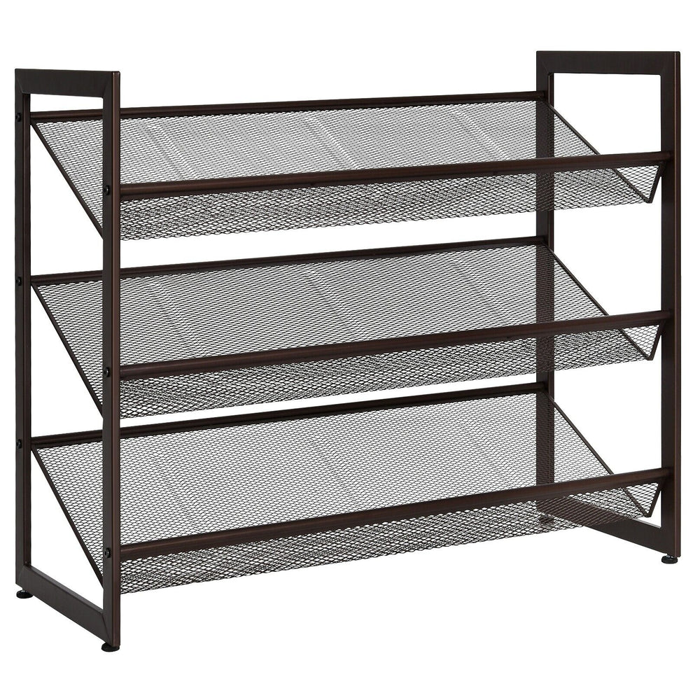 3-Tier Metal Mesh Freestanding Shoe Rack – GardenArch