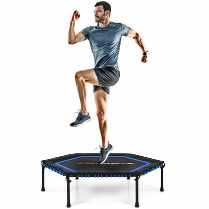50" Fitness Trampoline Gym Exercise Jumping Foldable Rebouncer-Blue