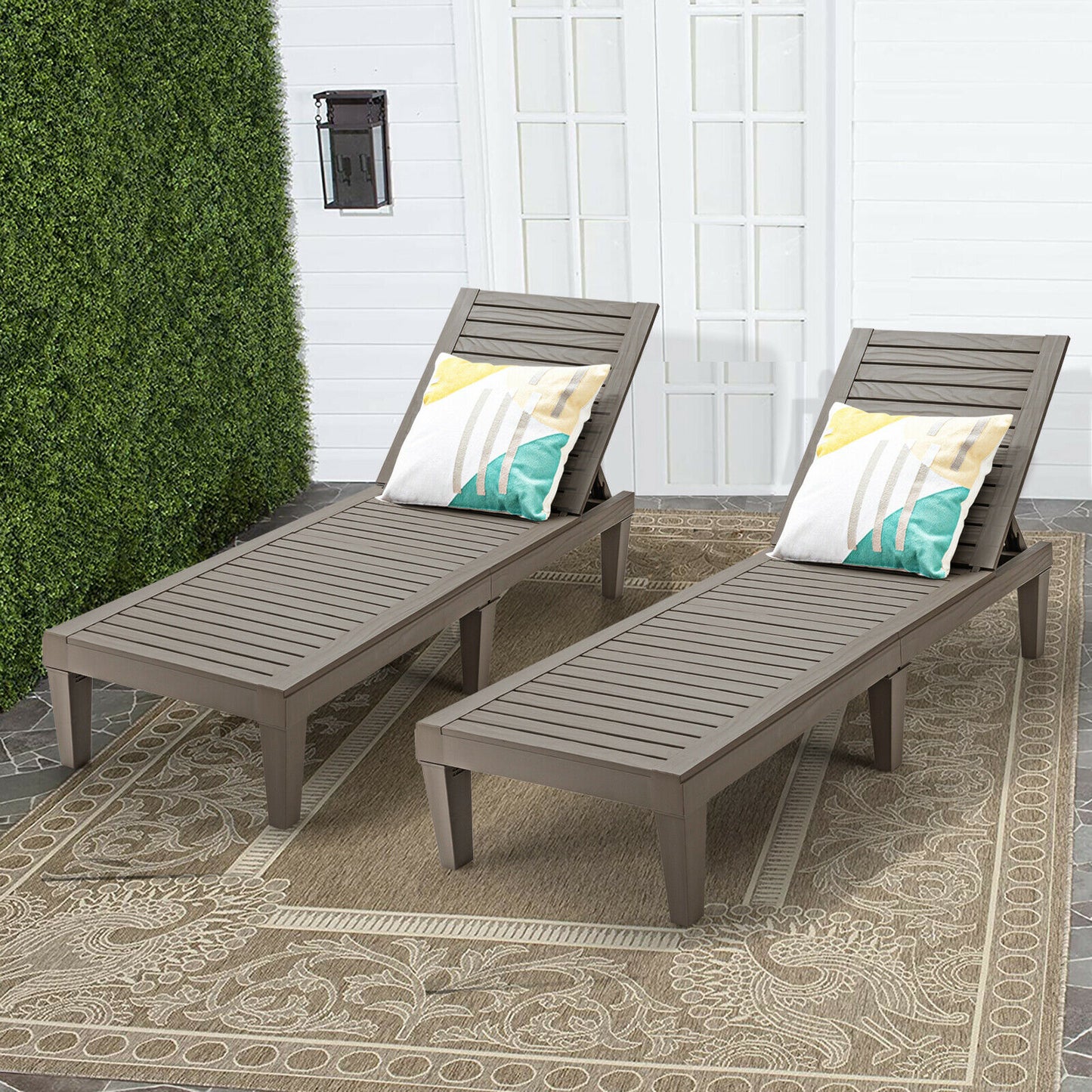 Adjustable Recliner Lounger Beach-Brown