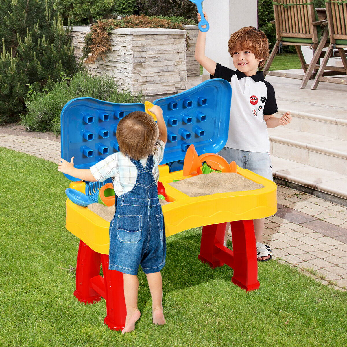 Kids Sand and Water Table Toddler 2 in 1 Beach Toy Set
