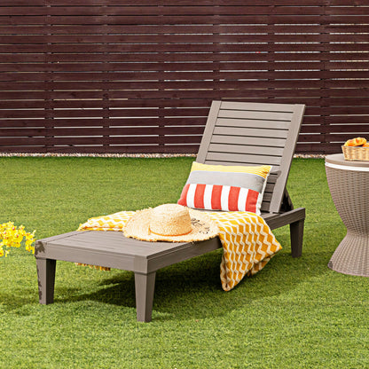 Adjustable Recliner Lounger Beach-Brown