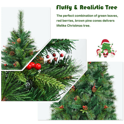 6ft Artificial Pre-Lit Christmas Tree with 250 Warm LED Lights