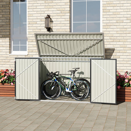 Pent Roof Metal Garden Shed with Hinged Lid