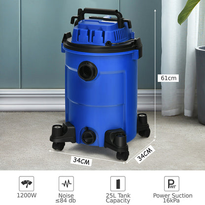 25L Portable Wet / Dry Vacuum Cleaner with Blower Function-Blue
