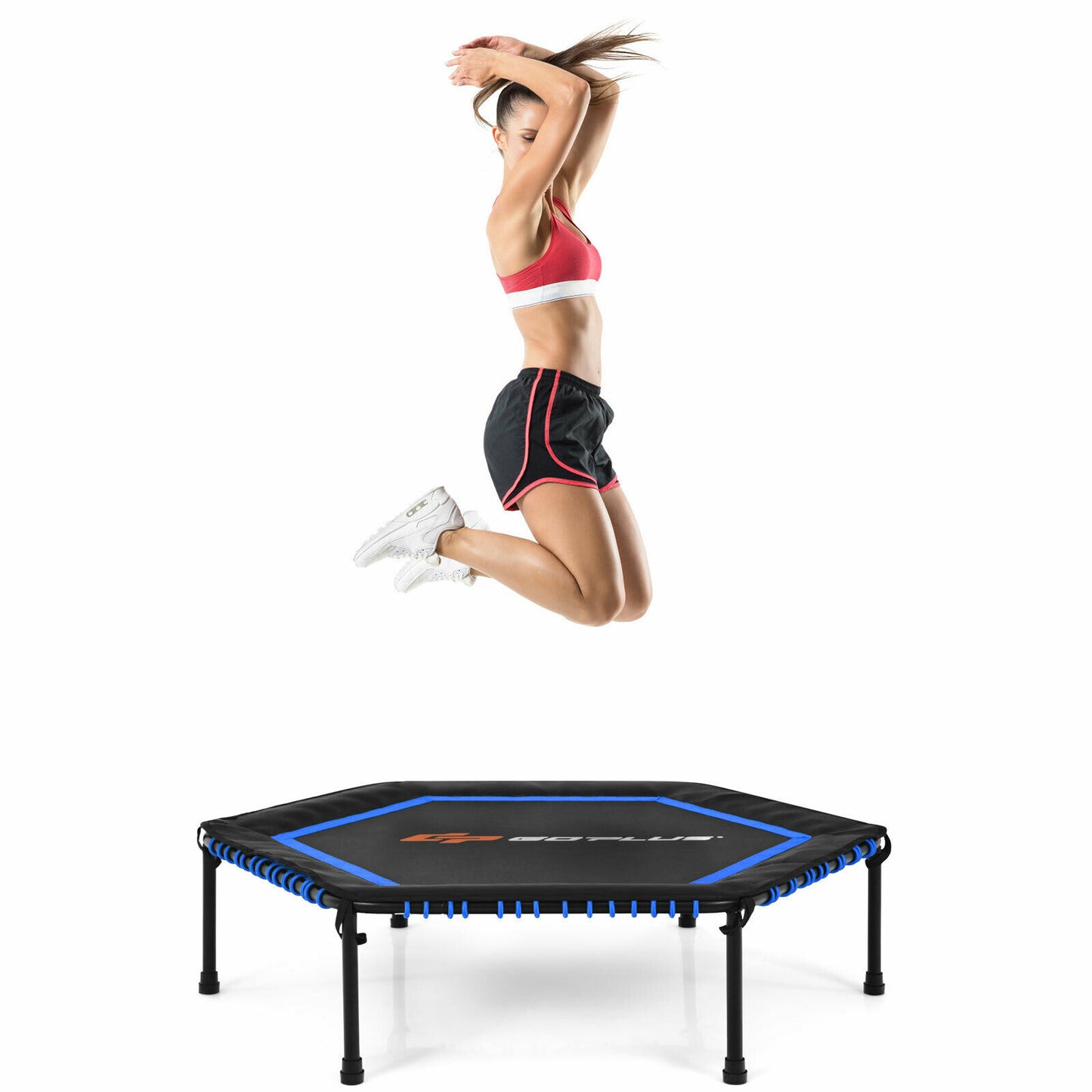 50" Fitness Trampoline Gym Exercise Jumping Foldable Rebouncer-Blue