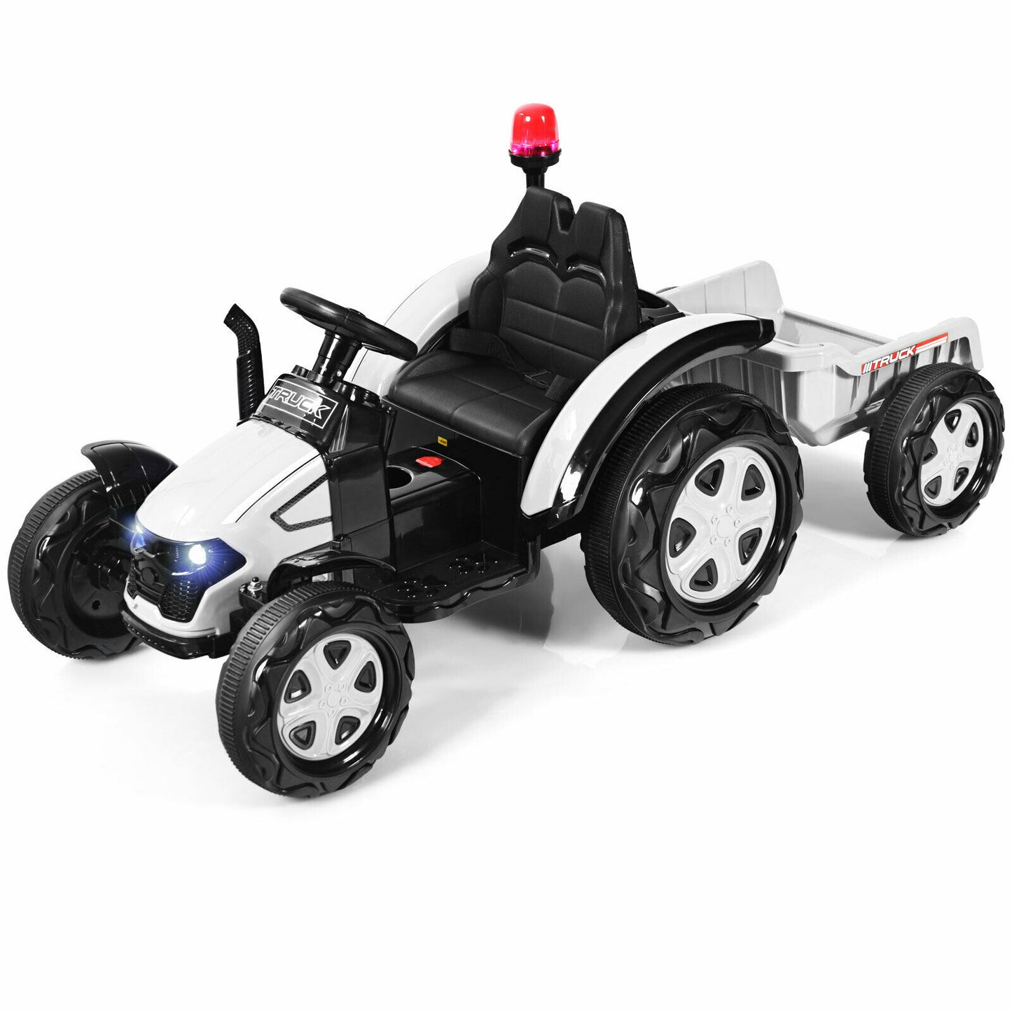 12V Kids Ride On Tractor Electric Car with Remote Control-White