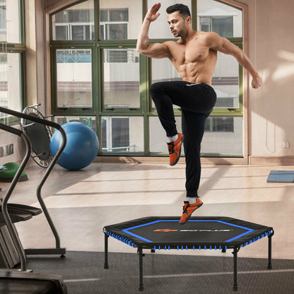 50" Fitness Trampoline Gym Exercise Jumping Foldable Rebouncer-Blue