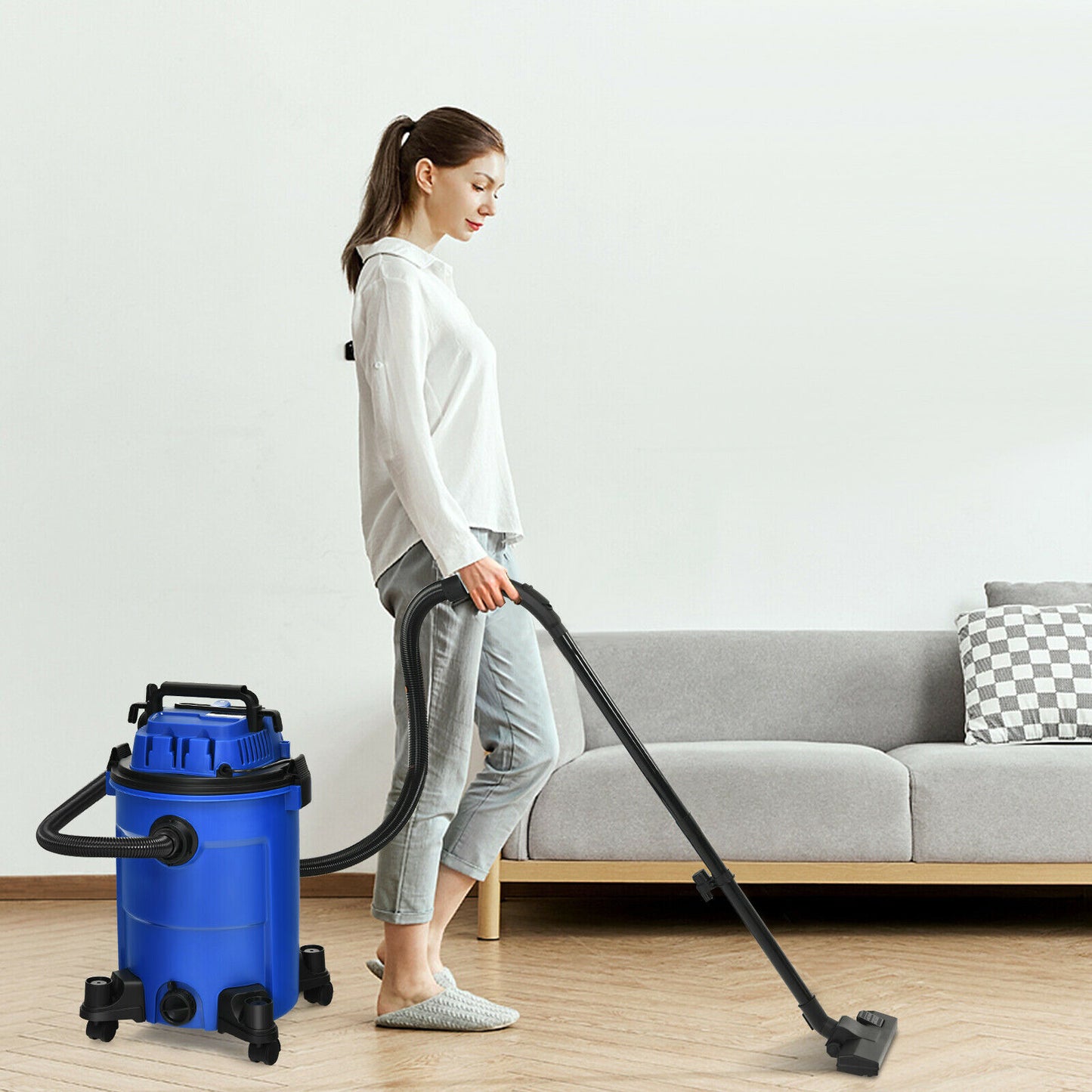 25L Portable Wet / Dry Vacuum Cleaner with Blower Function-Blue