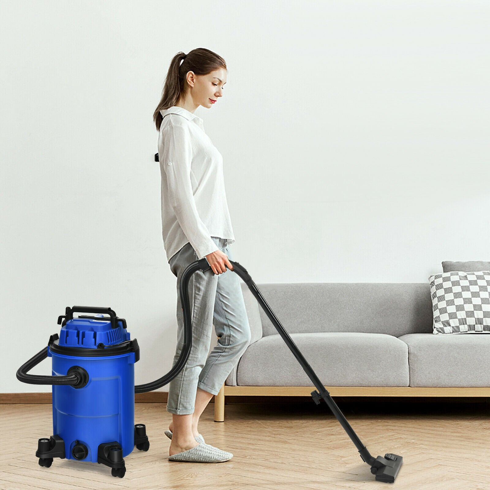 25L Portable Wet / Dry Vacuum Cleaner with Blower Function-Blue