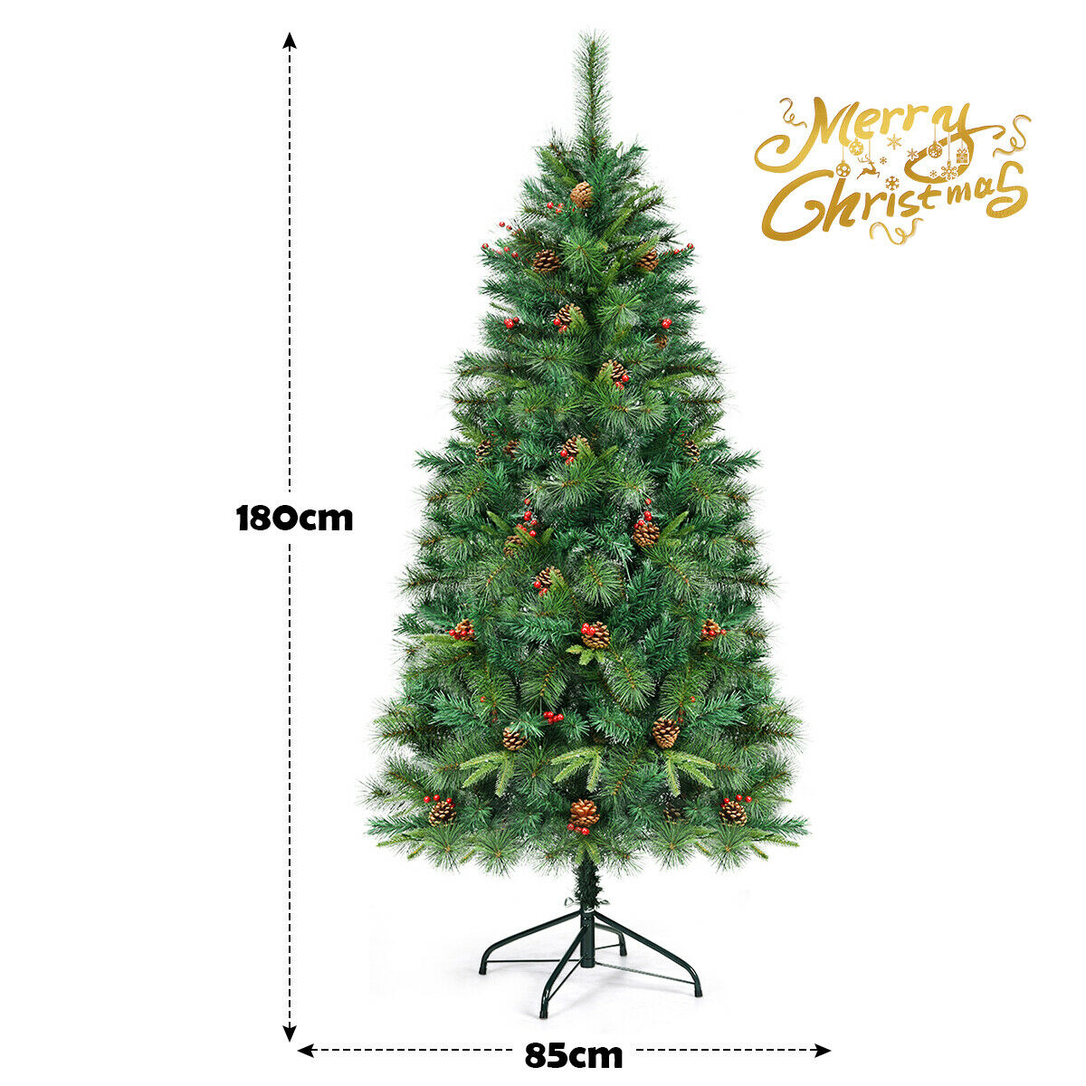 6ft Artificial Pre-Lit Christmas Tree with 250 Warm LED Lights
