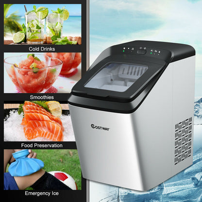 Automatic Ice Cube Making Machine with Ice Scoop and Basket