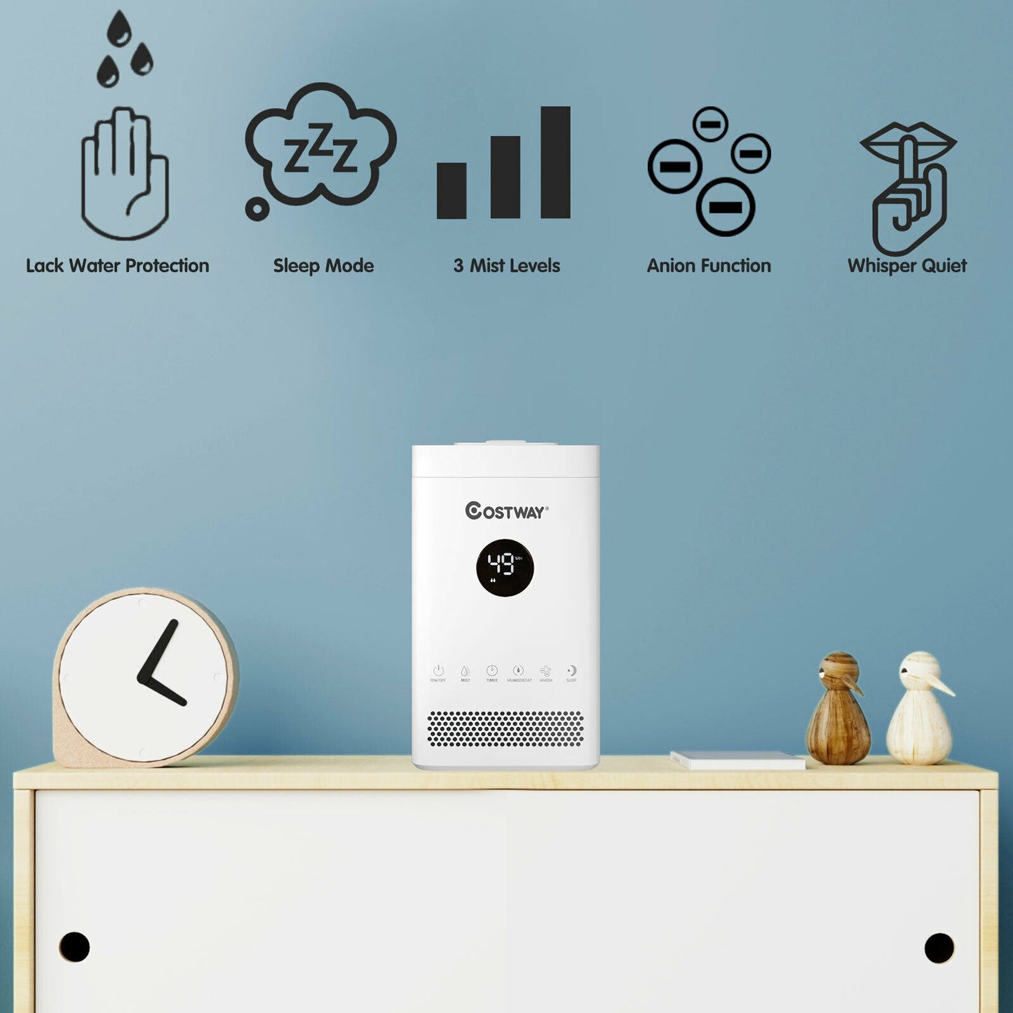 Top-fill 3.5L Mist Humidifier with Adjustable Ultrasonic