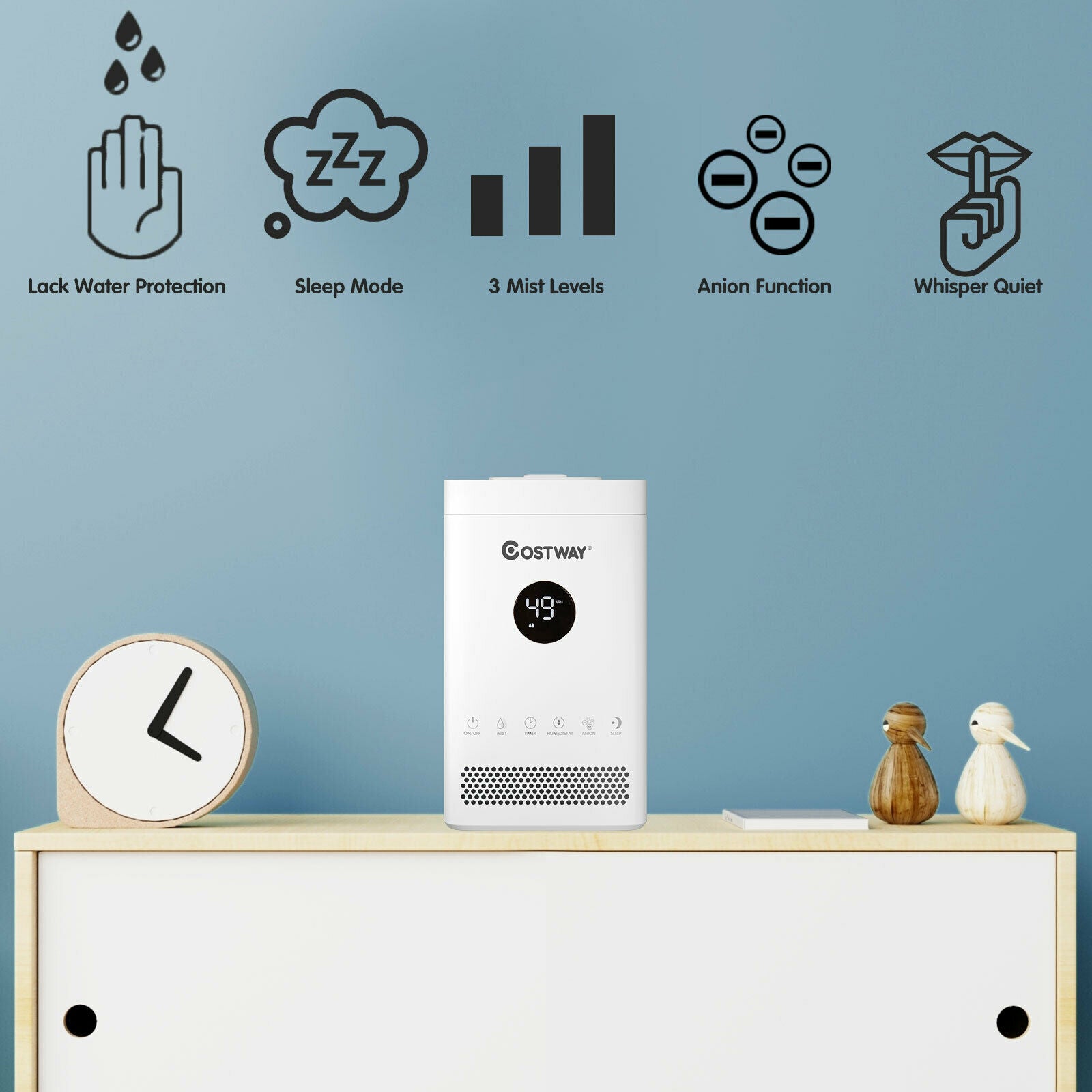 Top-fill 3.5L Mist Humidifier with Adjustable Ultrasonic