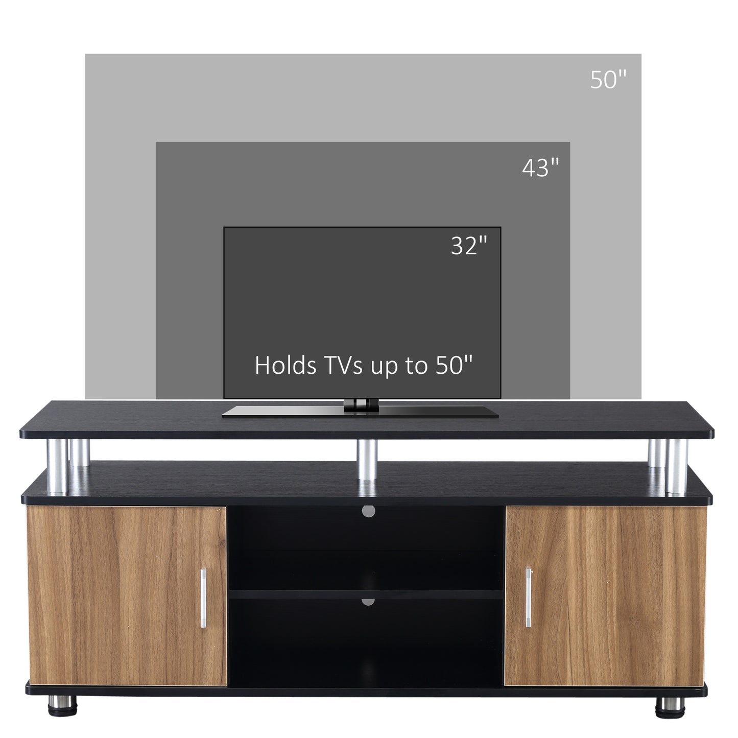 HOMCOM TV Unit, 120Lx40Wx52.2H cm-Black