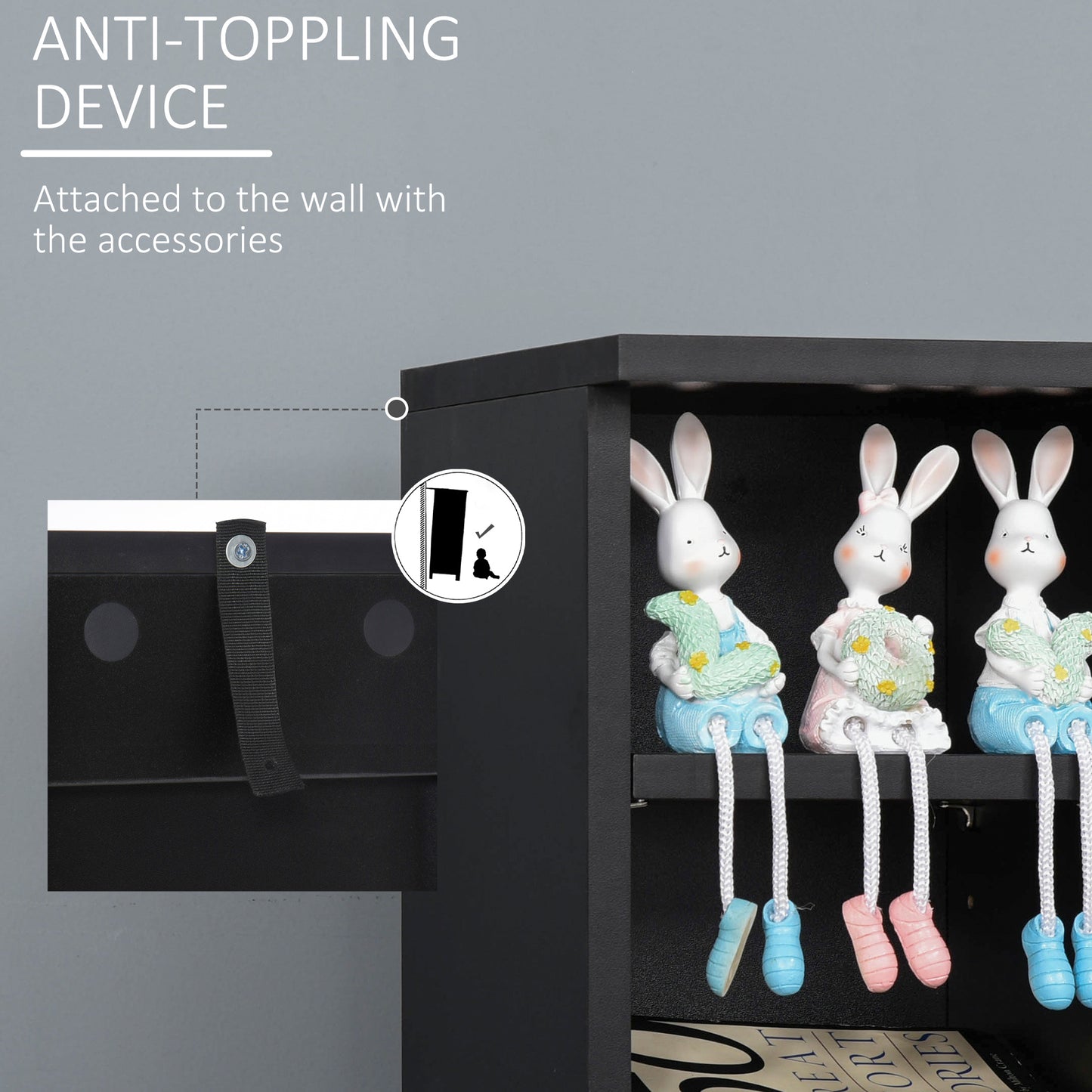 HOMCOM 204 CD Media Display Shelf Unit Set of 2 Blu-Ray DVD Tower Rack w/ Adjustable Shelves Bookcase Storage Organiser, Black