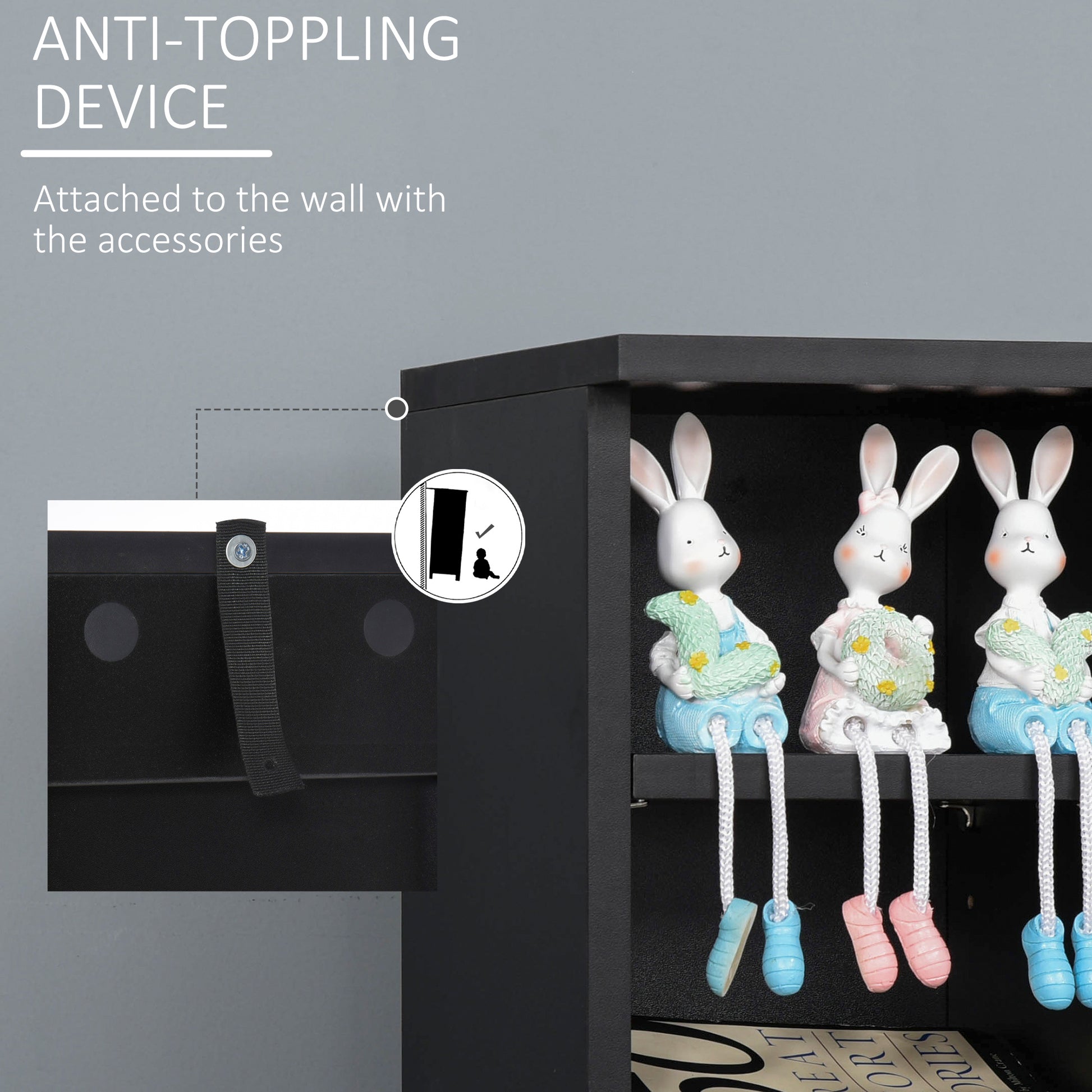 HOMCOM 204 CD Media Display Shelf Unit Set of 2 Blu-Ray DVD Tower Rack w/ Adjustable Shelves Bookcase Storage Organiser, Black