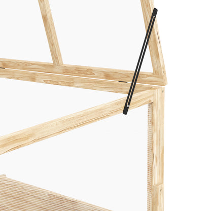 Outsunny 2-In-1 Wooden Greenhouse Planter Box - Natural