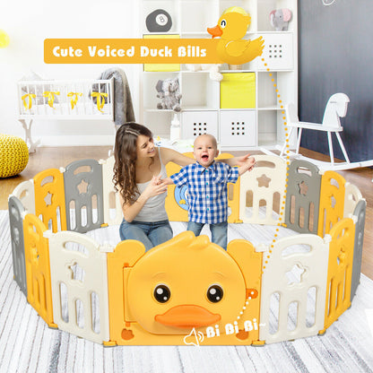 Foldable Baby Playpen Activity Centre with Toys & Safety Lock