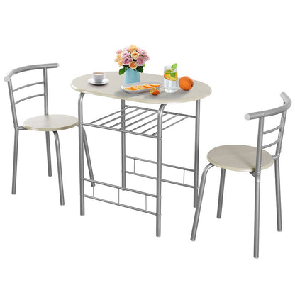 Compact Breakfast Dining Table Set-Grey