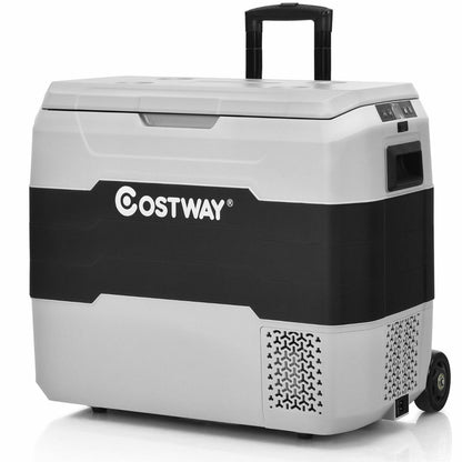 50L 2-in-1 Dual Temperature Control Portable Freezer with Wheels and Handle-Grey