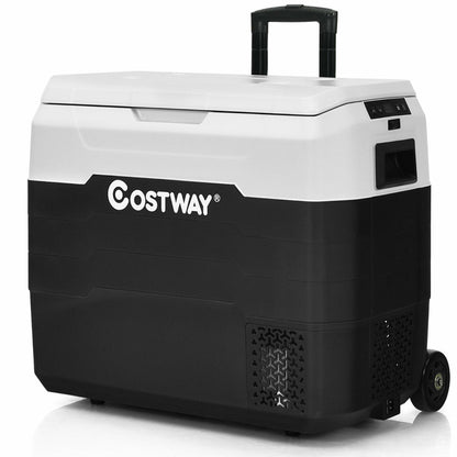 50L 2-in-1 Dual Temperature Control Portable Freezer with Wheels and Handle-White