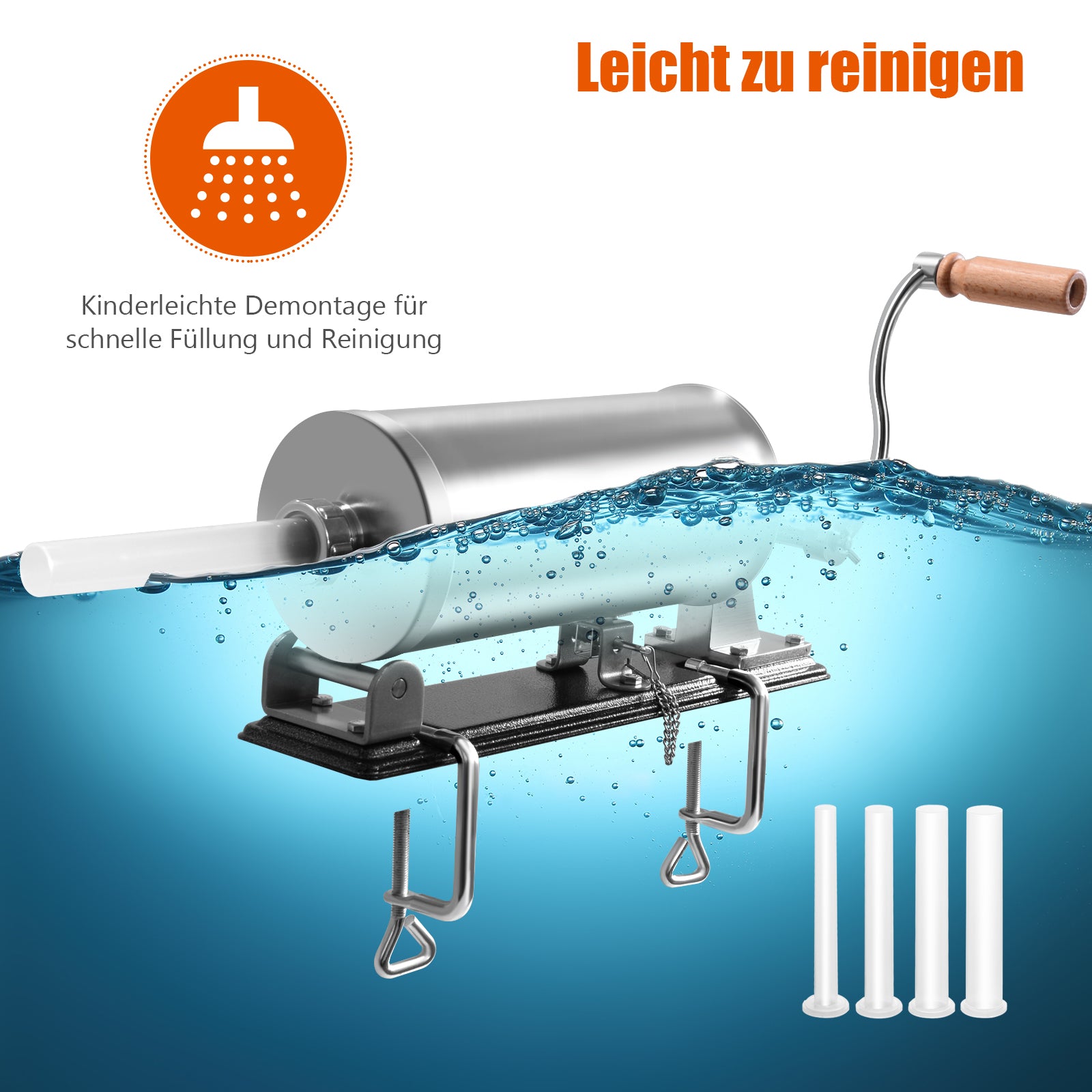 3.6L Horizontal Sausage Stuffer with Four Stuffing Tubes