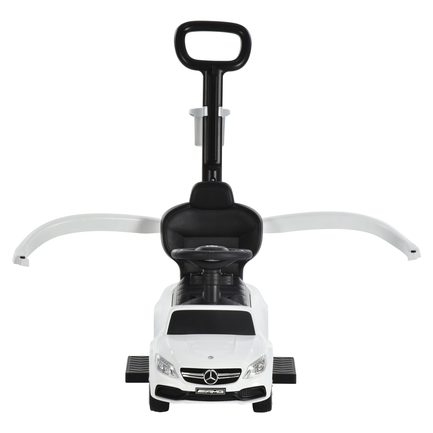HOMCOM Toddlers Push Along Car Licensed PP Mercedes-Benz Ride On Stroller White