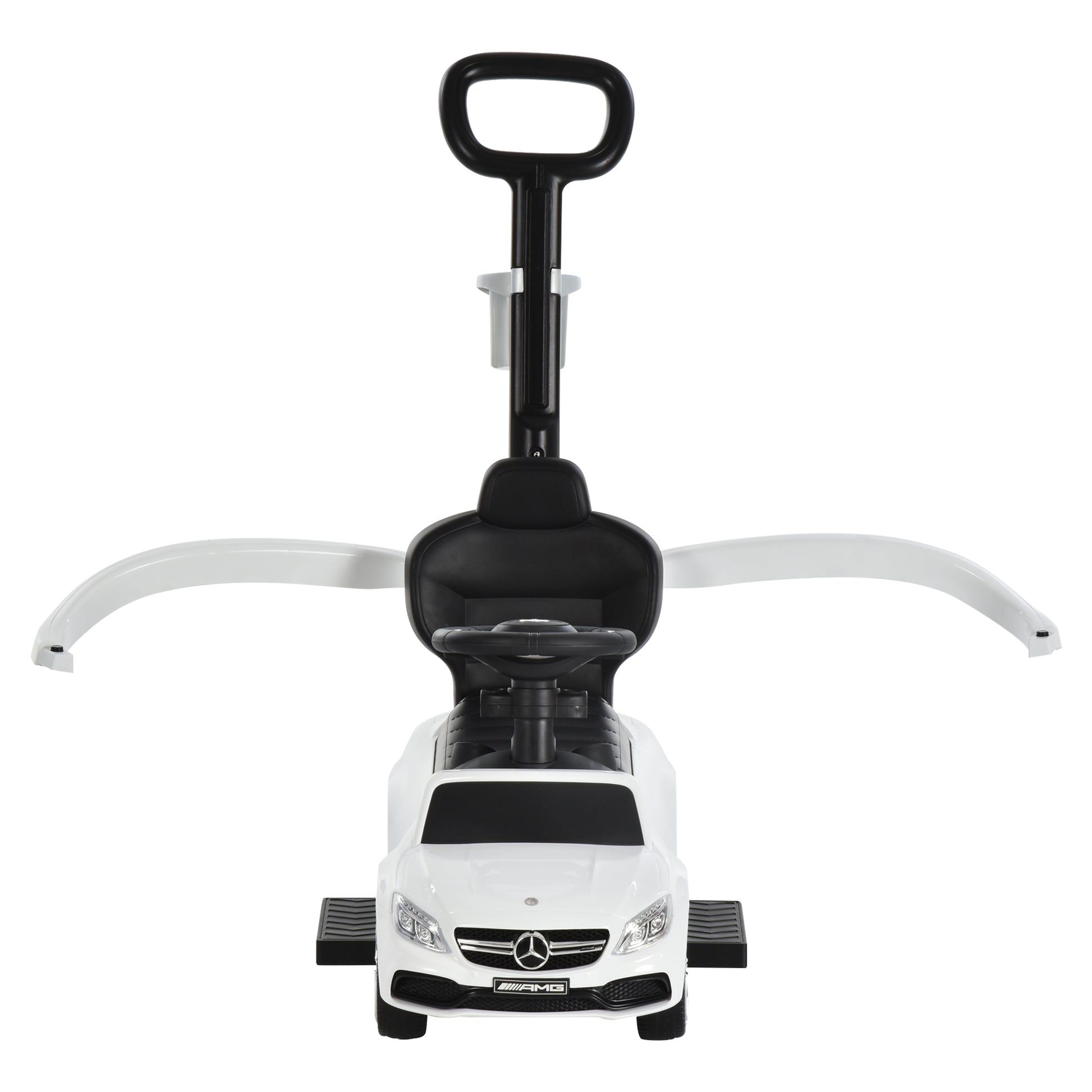 HOMCOM Toddlers Push Along Car Licensed PP Mercedes-Benz Ride On Stroller White