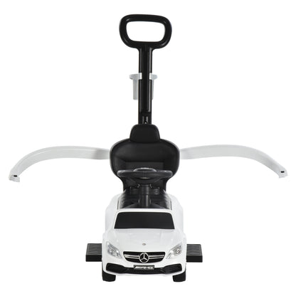 HOMCOM Toddlers Push Along Car Licensed PP Mercedes-Benz Ride On Stroller White