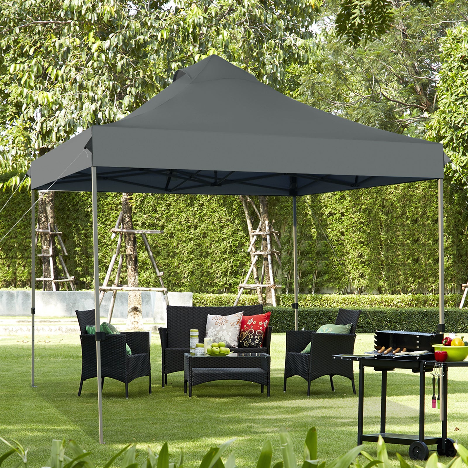3m x 3m Pop Up Canopy Tent Commercial Instant Shelter-Grey