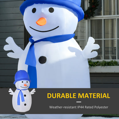 HOMCOM 1.8m Christmas Inflatable Snowman Outdoor LED Light Blow Up Decoration for Home Indoor Garden Lawn