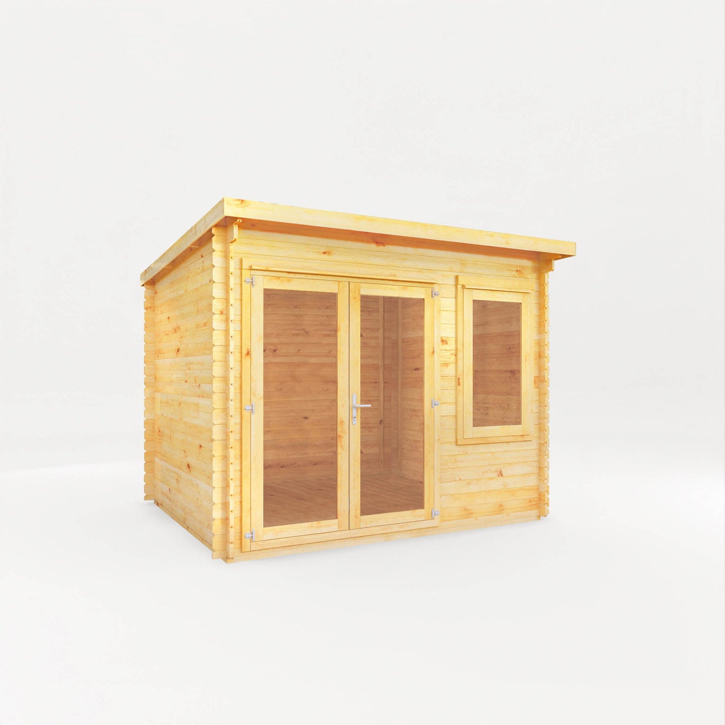 3M X 3M Elite Pent Log Cabin - 28Mm