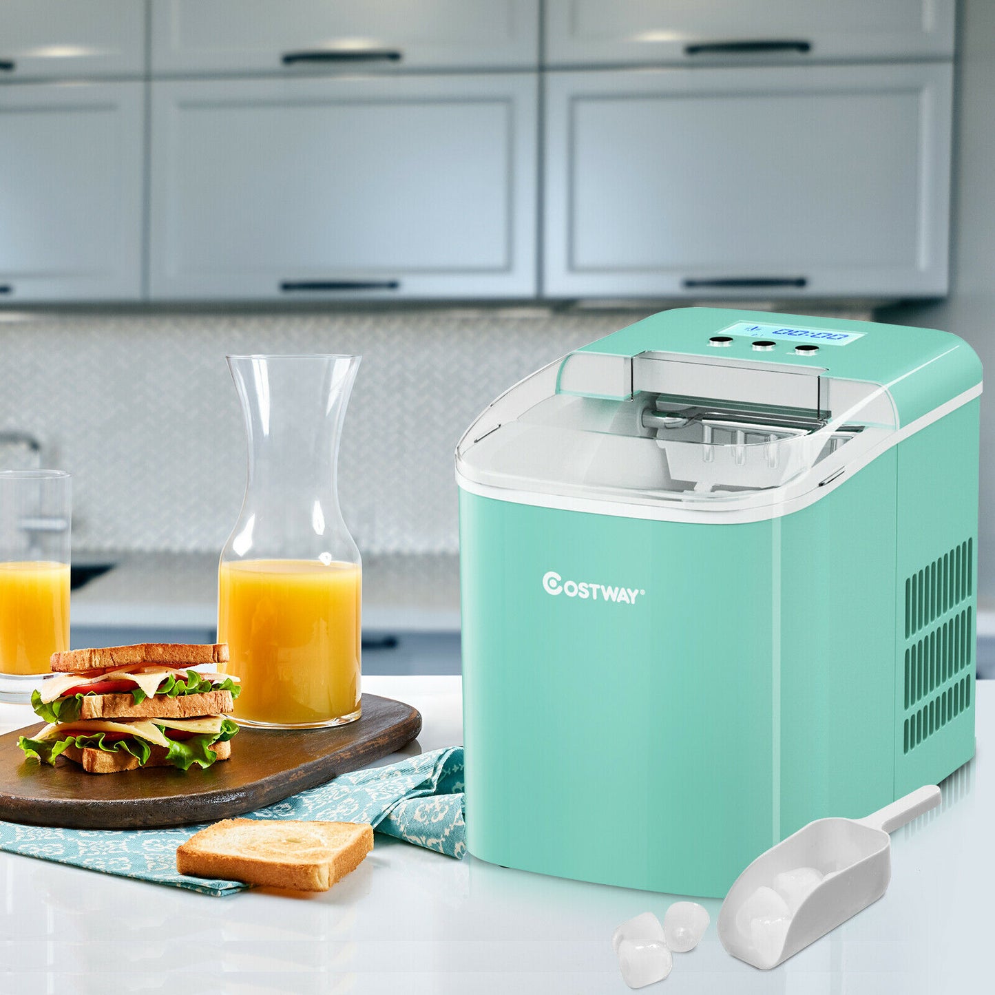 2.1L Automatic Electric Ice Cube Maker Counter Top-Green
