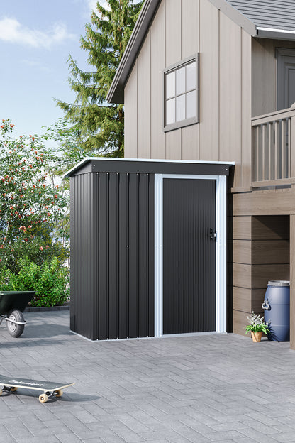 5 x 3 FT Outdoor Metal Storage Shed with Lockable Door for Garden