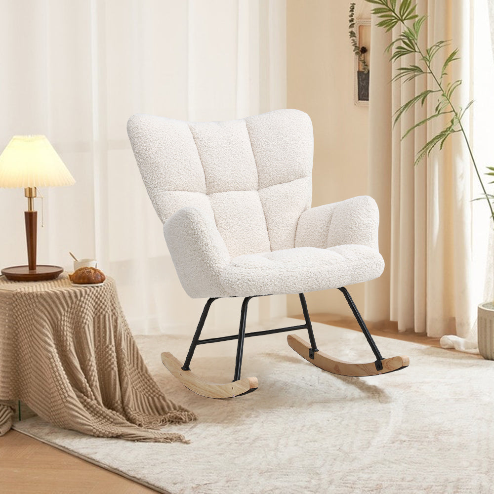 Sherpa Rocking Armchair with Metal Frame