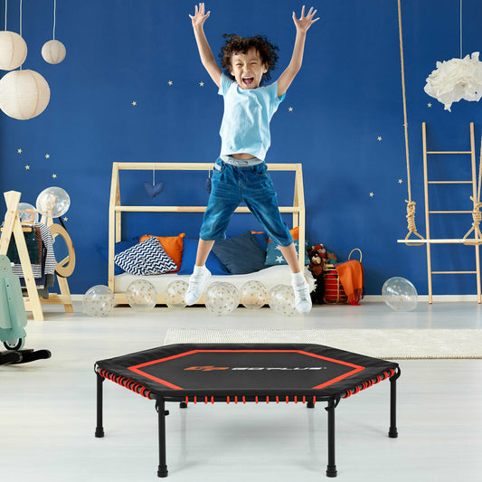 50" Fitness Trampoline Gym Exercise Jumping Foldable Rebouncer-Red